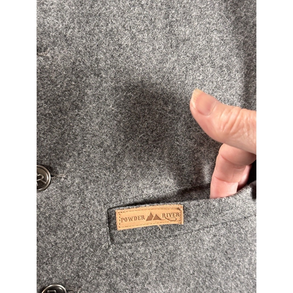 Powder River Outfitters Panhandle Vest Sz M Wool Gray 4pockets Mens Button Front - Picture 5 of 11